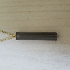 Black and Gold Resin Faux Crystal Necklace